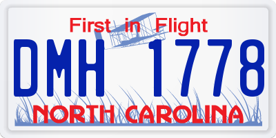 NC license plate DMH1778
