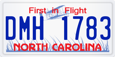 NC license plate DMH1783