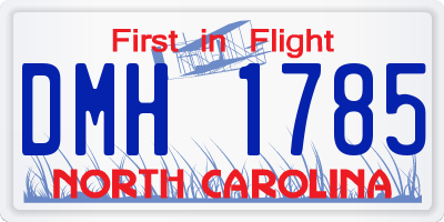 NC license plate DMH1785