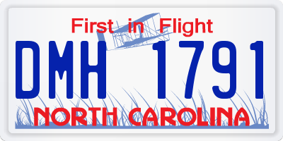 NC license plate DMH1791