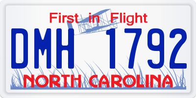 NC license plate DMH1792