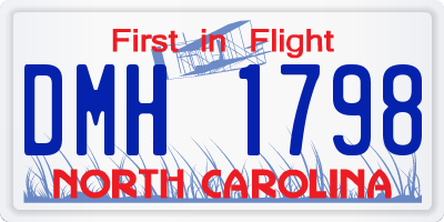 NC license plate DMH1798
