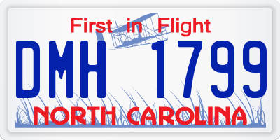NC license plate DMH1799