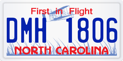 NC license plate DMH1806