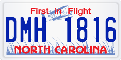 NC license plate DMH1816