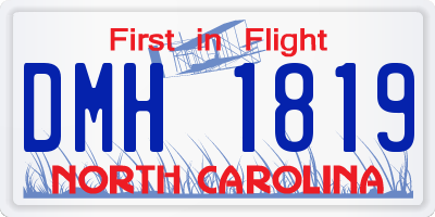 NC license plate DMH1819