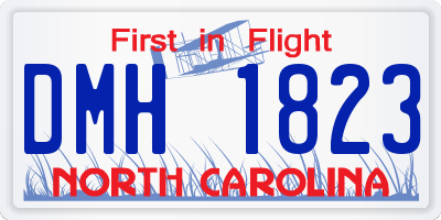 NC license plate DMH1823
