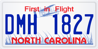 NC license plate DMH1827