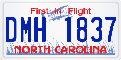 NC license plate DMH1837