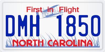 NC license plate DMH1850