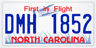 NC license plate DMH1852