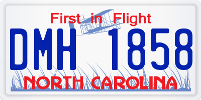 NC license plate DMH1858