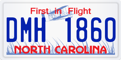 NC license plate DMH1860