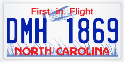NC license plate DMH1869