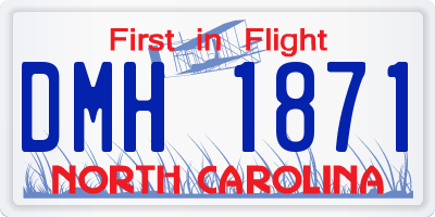NC license plate DMH1871