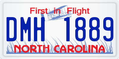 NC license plate DMH1889