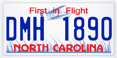 NC license plate DMH1890
