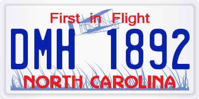 NC license plate DMH1892