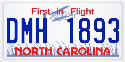NC license plate DMH1893