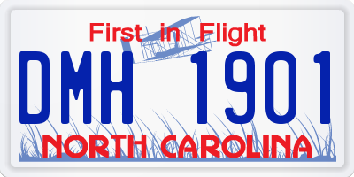 NC license plate DMH1901