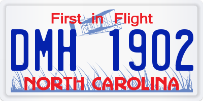 NC license plate DMH1902