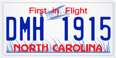 NC license plate DMH1915