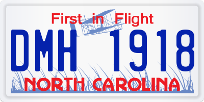 NC license plate DMH1918