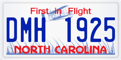 NC license plate DMH1925