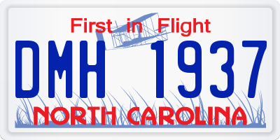 NC license plate DMH1937