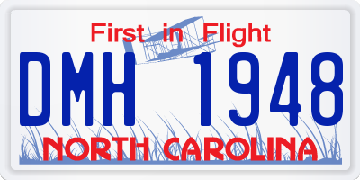 NC license plate DMH1948