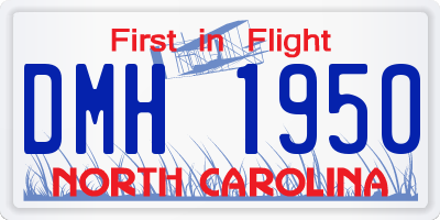 NC license plate DMH1950