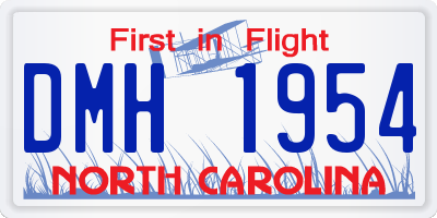 NC license plate DMH1954