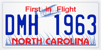 NC license plate DMH1963