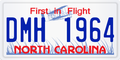 NC license plate DMH1964
