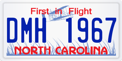 NC license plate DMH1967