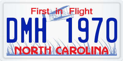 NC license plate DMH1970