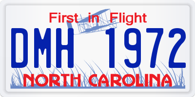 NC license plate DMH1972