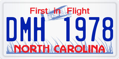 NC license plate DMH1978