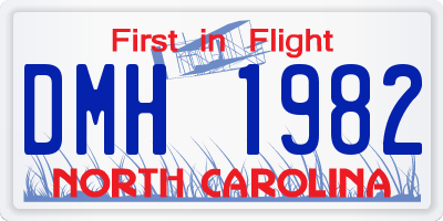 NC license plate DMH1982