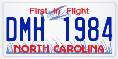 NC license plate DMH1984