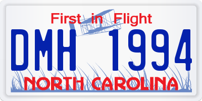 NC license plate DMH1994