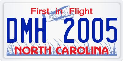 NC license plate DMH2005