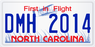 NC license plate DMH2014