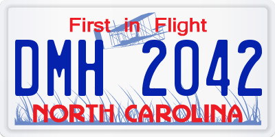 NC license plate DMH2042