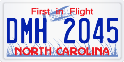 NC license plate DMH2045