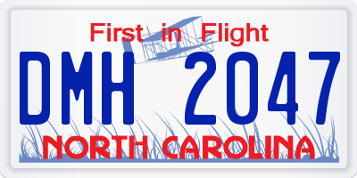 NC license plate DMH2047