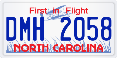 NC license plate DMH2058