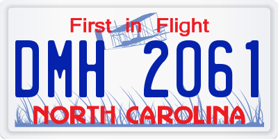 NC license plate DMH2061