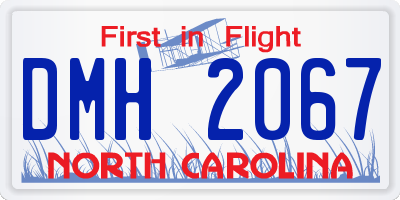 NC license plate DMH2067