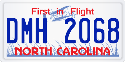 NC license plate DMH2068